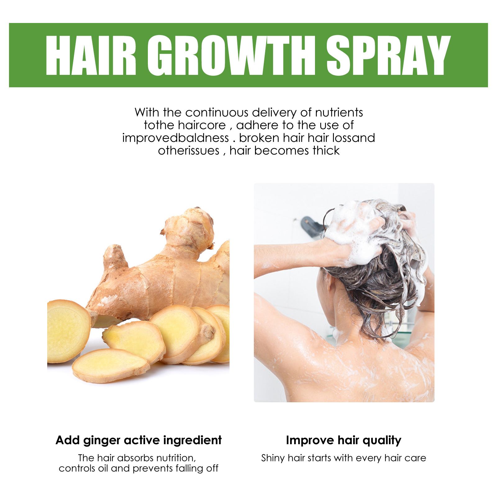 Ginger Hair Growth Serum Spray - Hair Care Products 评论和价格